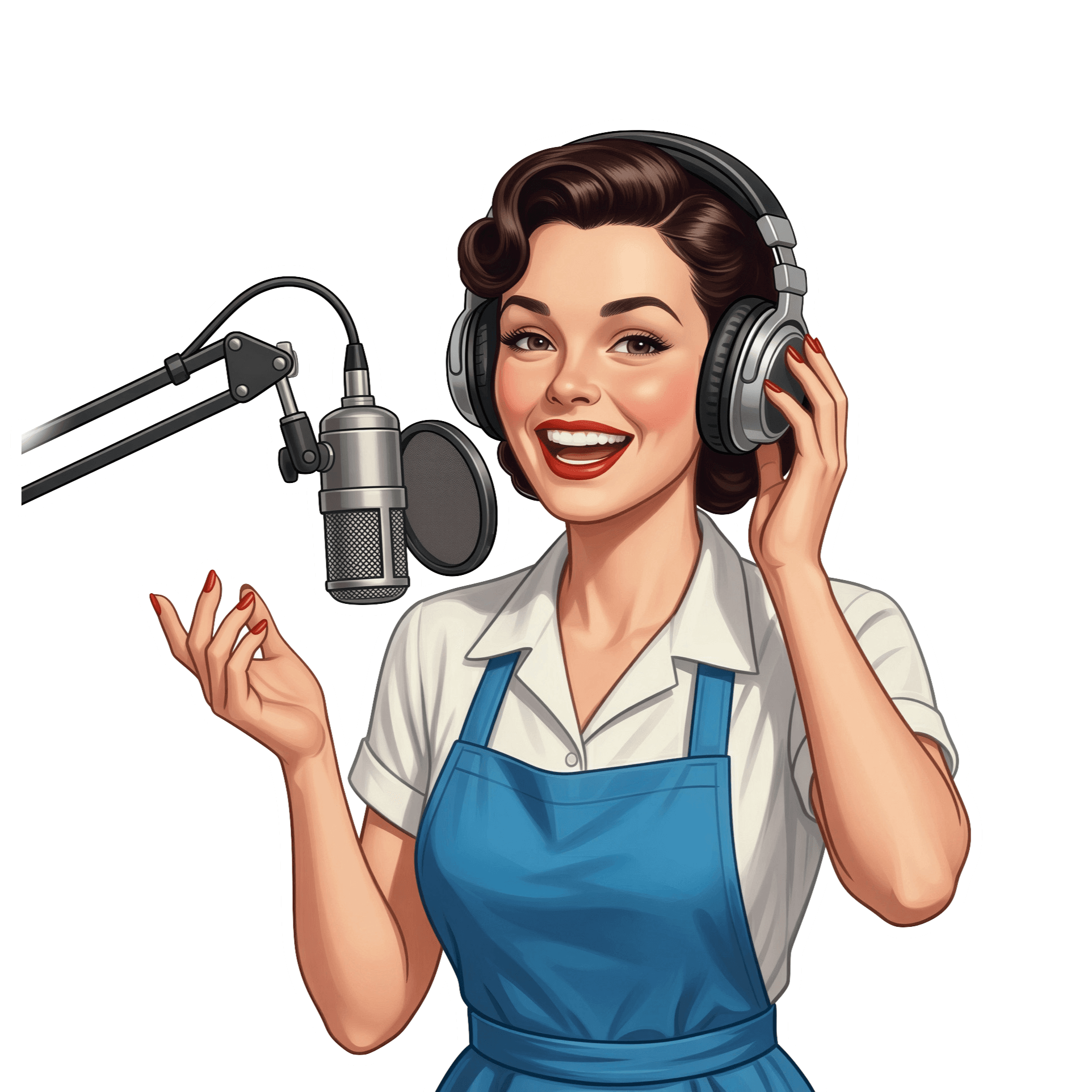 Ann recording a podcast